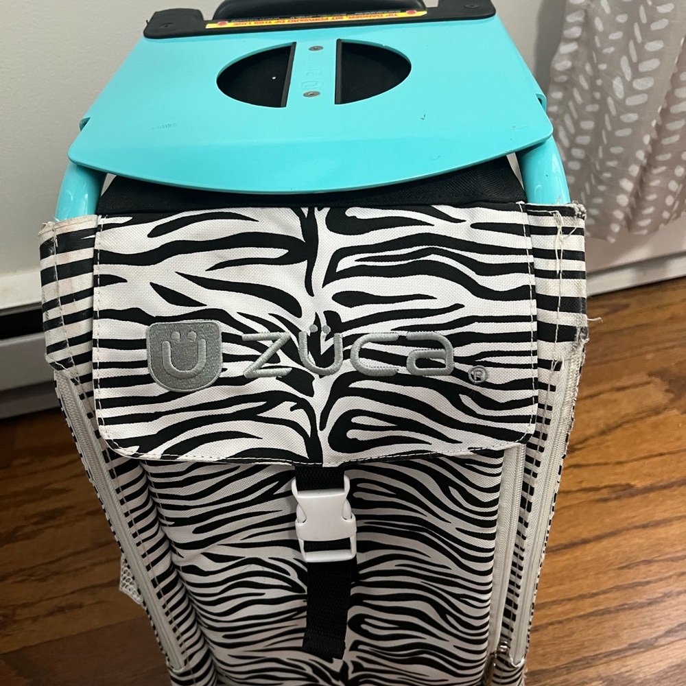 Zuca Zebra Print Travel Bag with Light up Wheels
